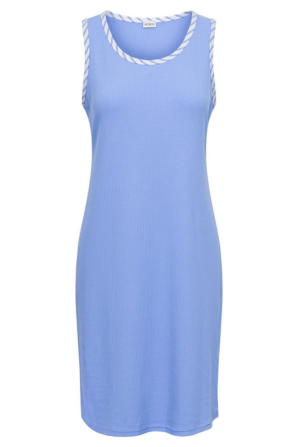 Hollowbild von Nachthemd mit Streifendetails Blau-Weiß Feinrippe