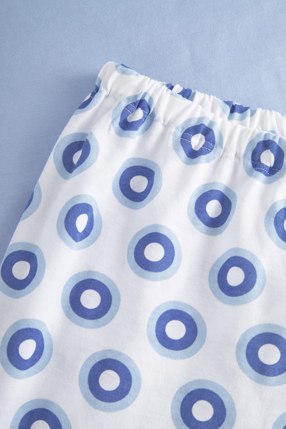 Detailbild 3 von Pyjama mit Punktedruck Blau-Weiß 100% Baumwolle