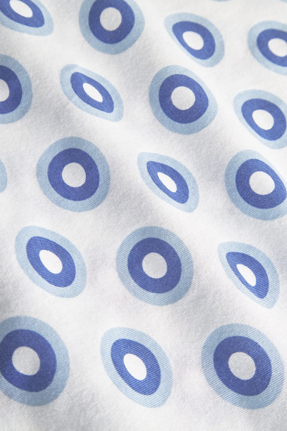 Detailbild 3 von Nachthemd Ärmellos im Punktedruck Blau-Weiß 100% Baumwolle