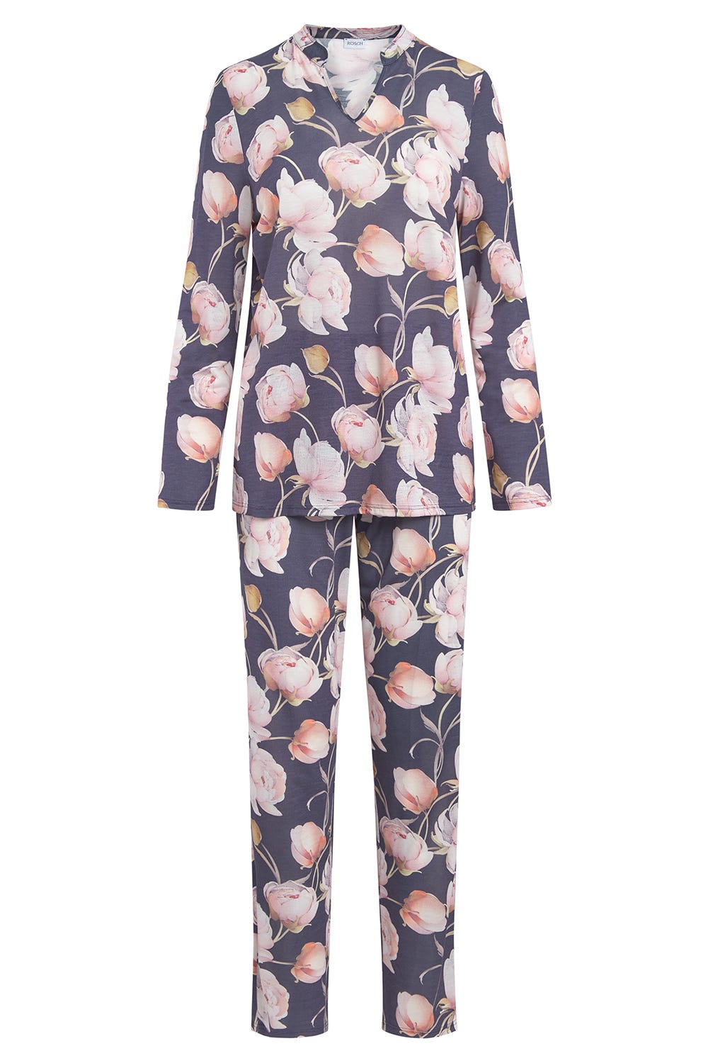 Hollowbild von Pyjama im floralen Druck romantisch 100% Modal