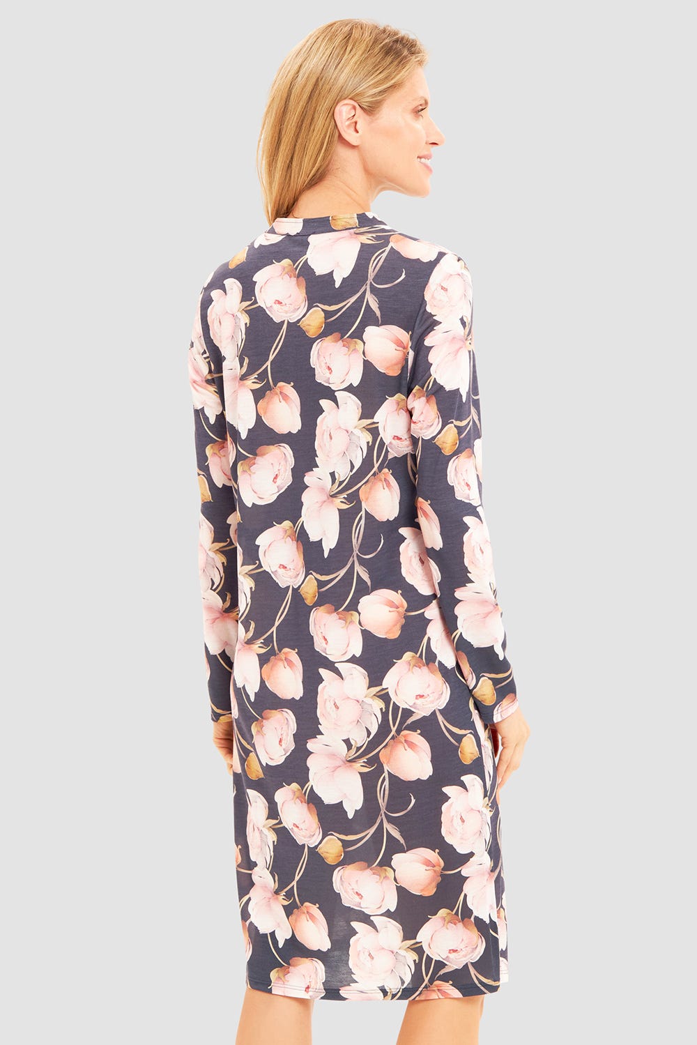 Rückansicht von Nachthemd im floralen Druck romantisch 100% Modal