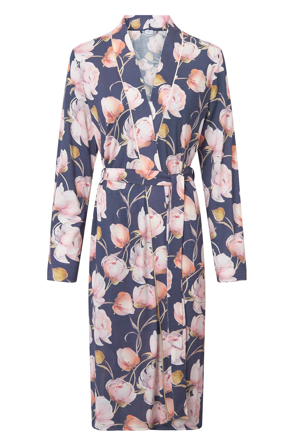 Hollowbild von Morgenmantel im floralen Druck romantisch 100% Modal