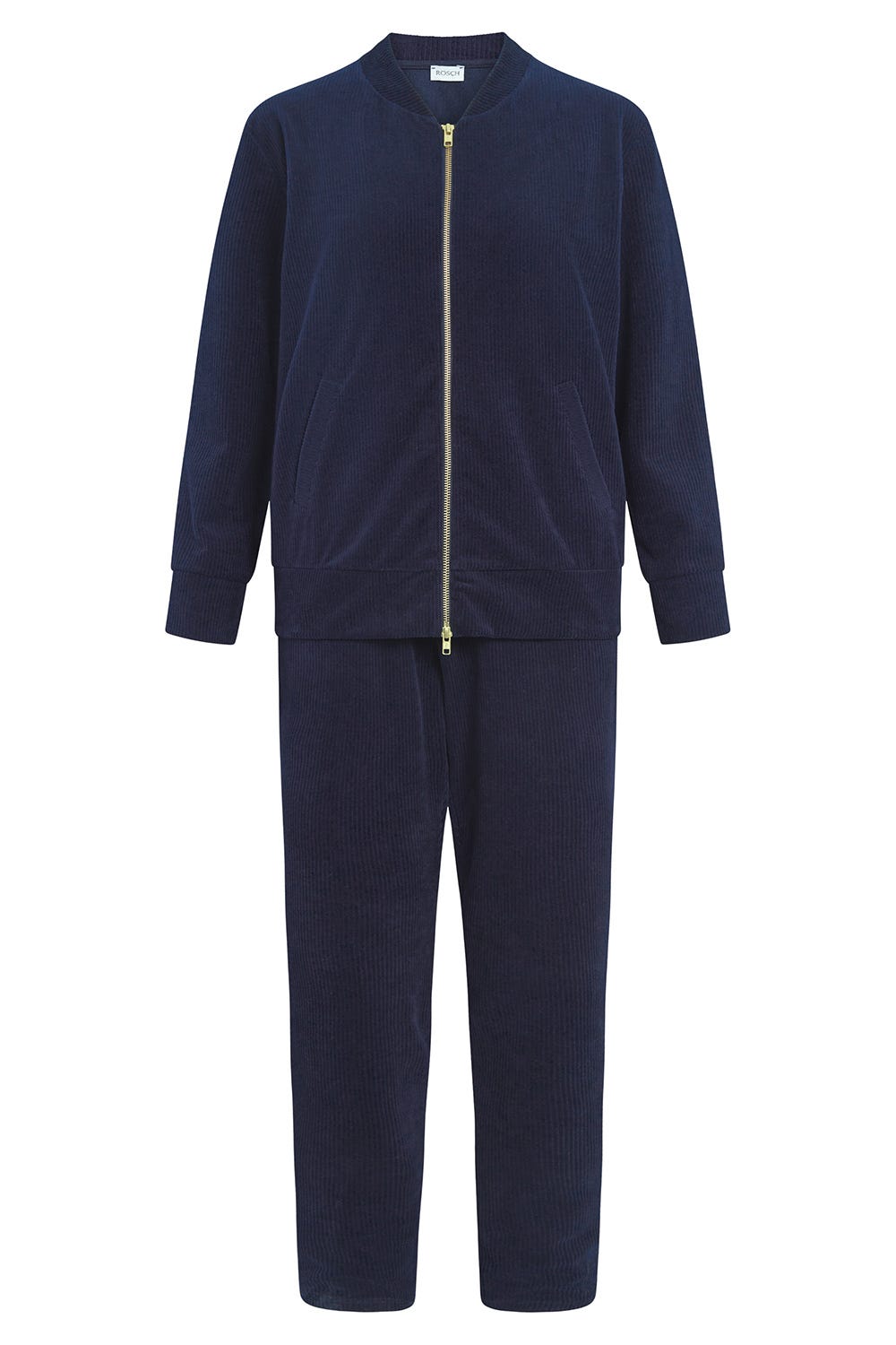 Hollowbild von Hausanzug in Nachtblau aus Cord Baumwolle/Polyester