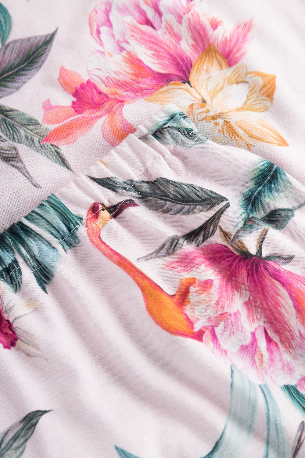 Detailbild 3 von Pyjama im sommerlichen Blumendruck exotisch Baumwolle/Modal