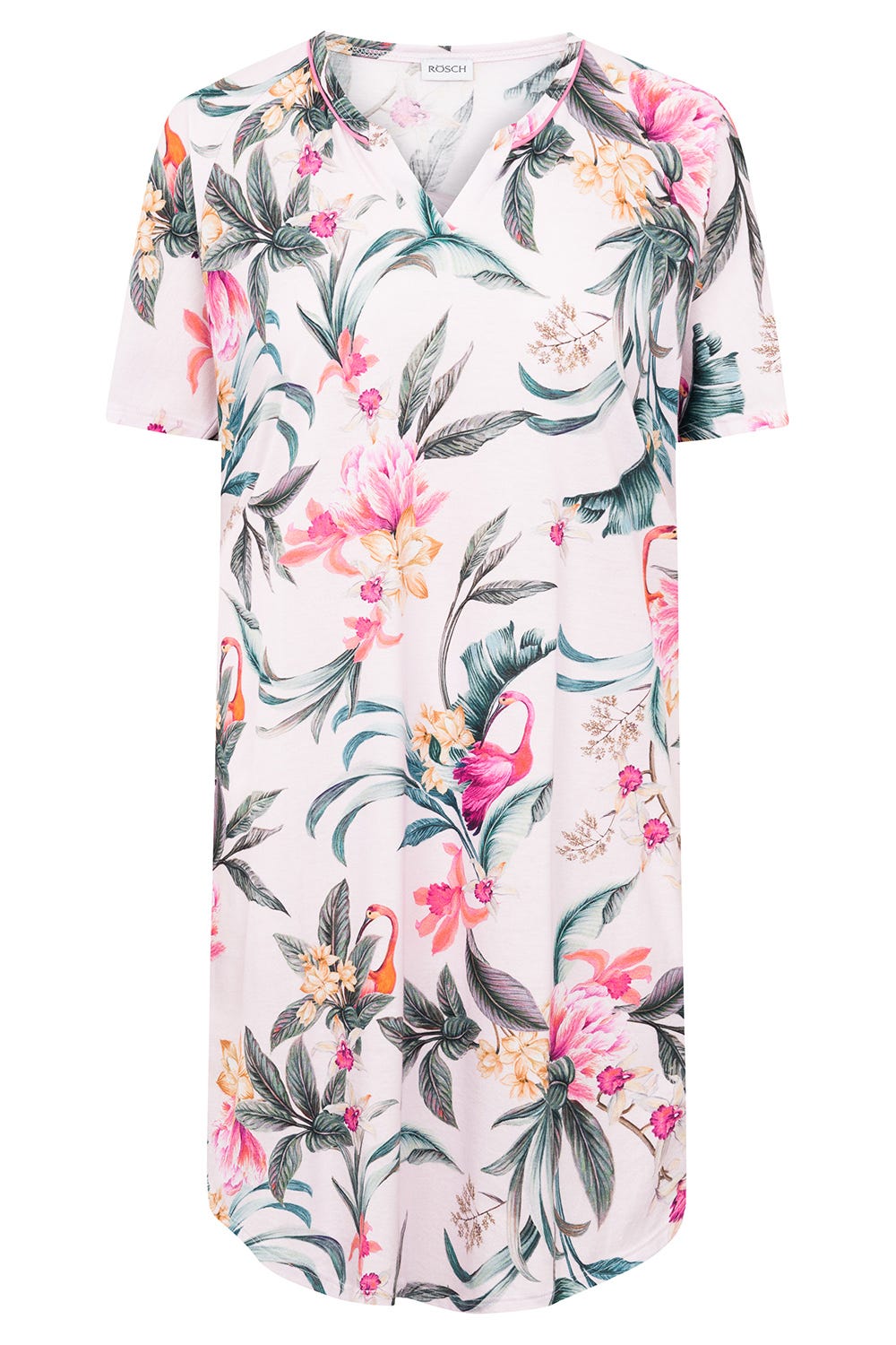 Hollowbild von Nachthemd im sommerlichen Blumendruck exotisch Baumwolle/Modal