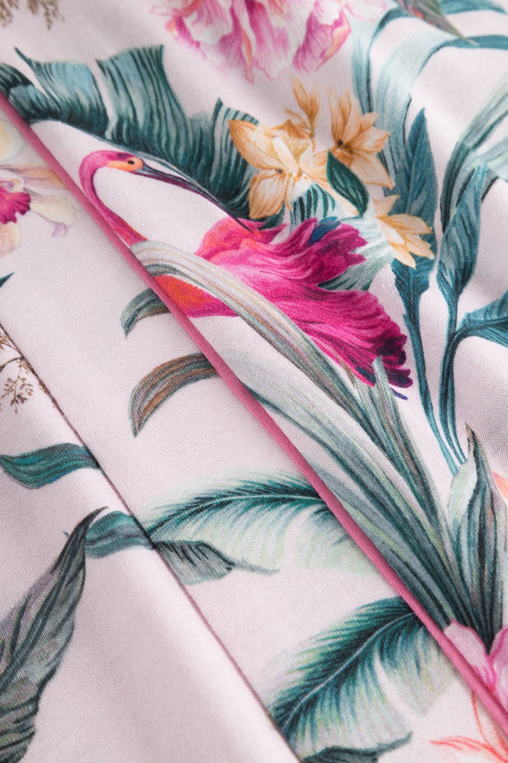 Detailbild 3 von Morgenmantel im sommerlichen Blumendruck exotisch Baumwolle/Modal