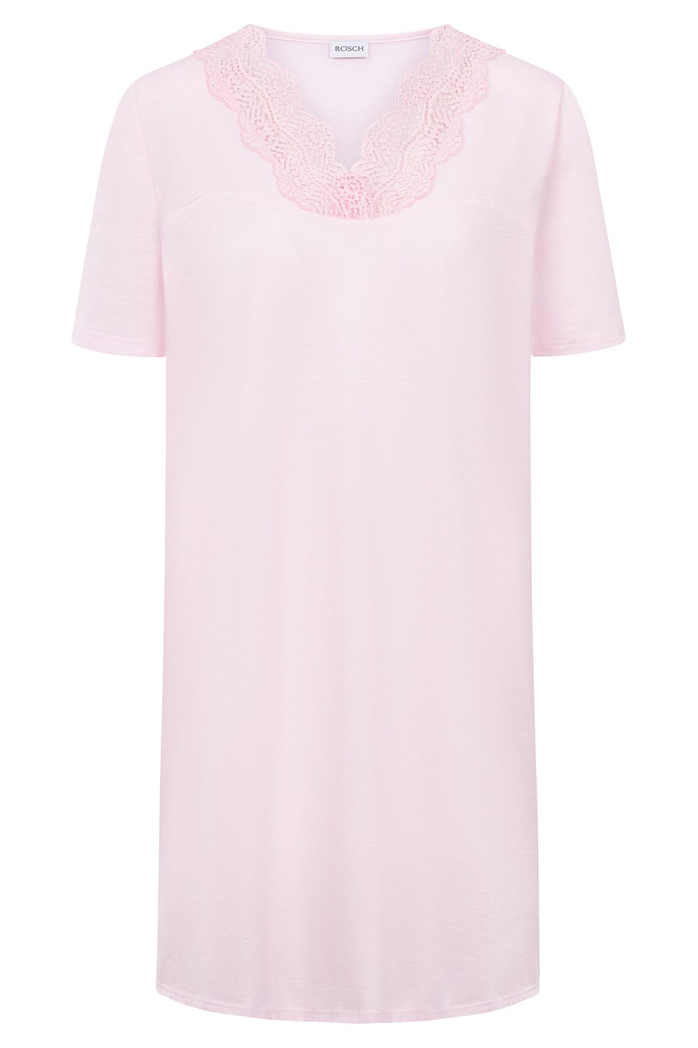 Hollowbild von Nachthemd mit Spitzendetails Rosa Baumwolle