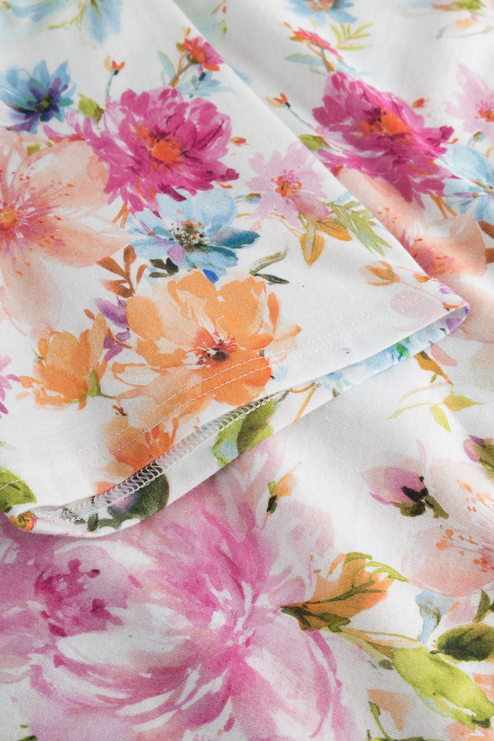 Detailbild 2 von Nachthemd im Blütendruck rosa romantisch 100% Baumwolle