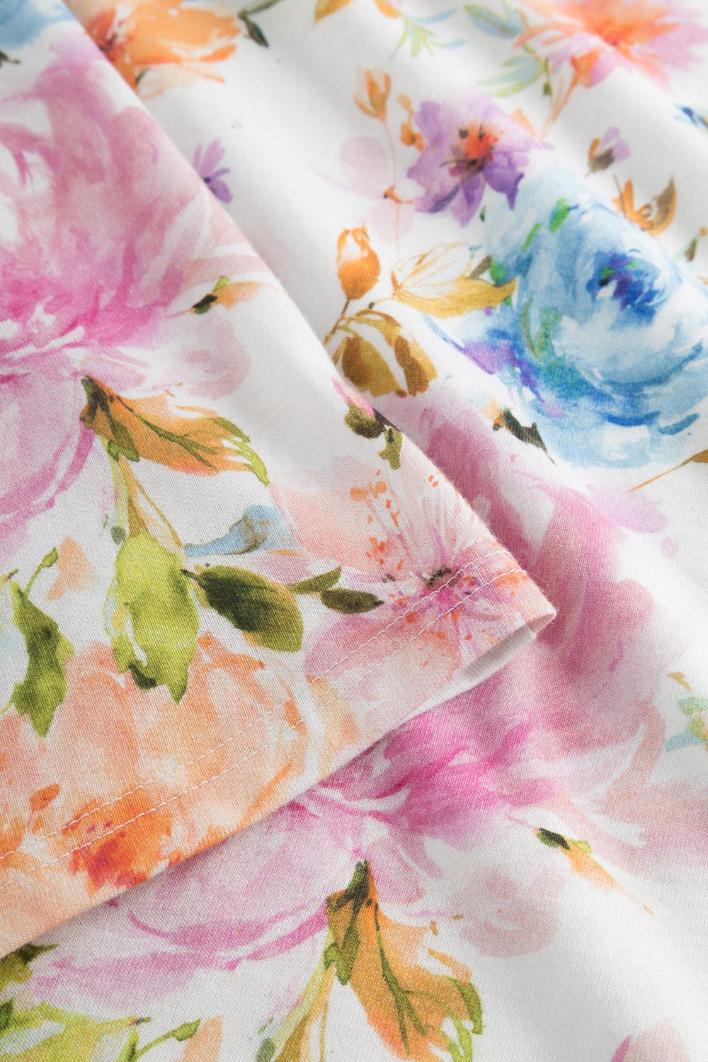 Detailbild 3 von Nachthemd im Blütendruck rosa romantisch 100% Baumwolle