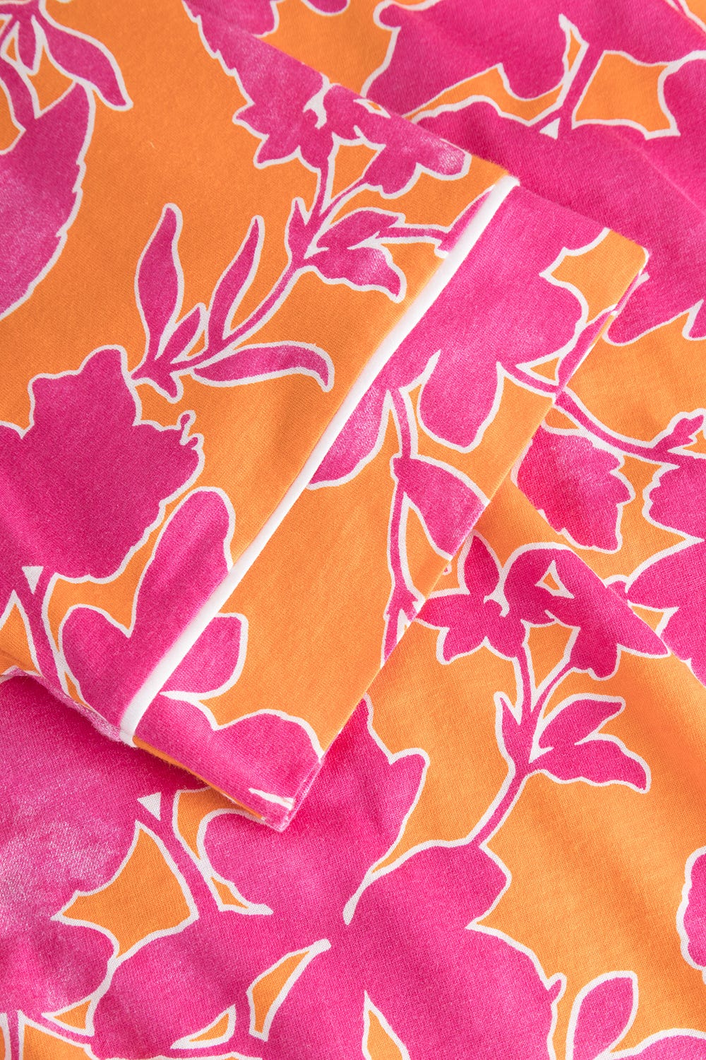 Detailbild 2 von Pyjama im floralen Druck Orange-Pink Tunika-Style Baumwolle/Modal