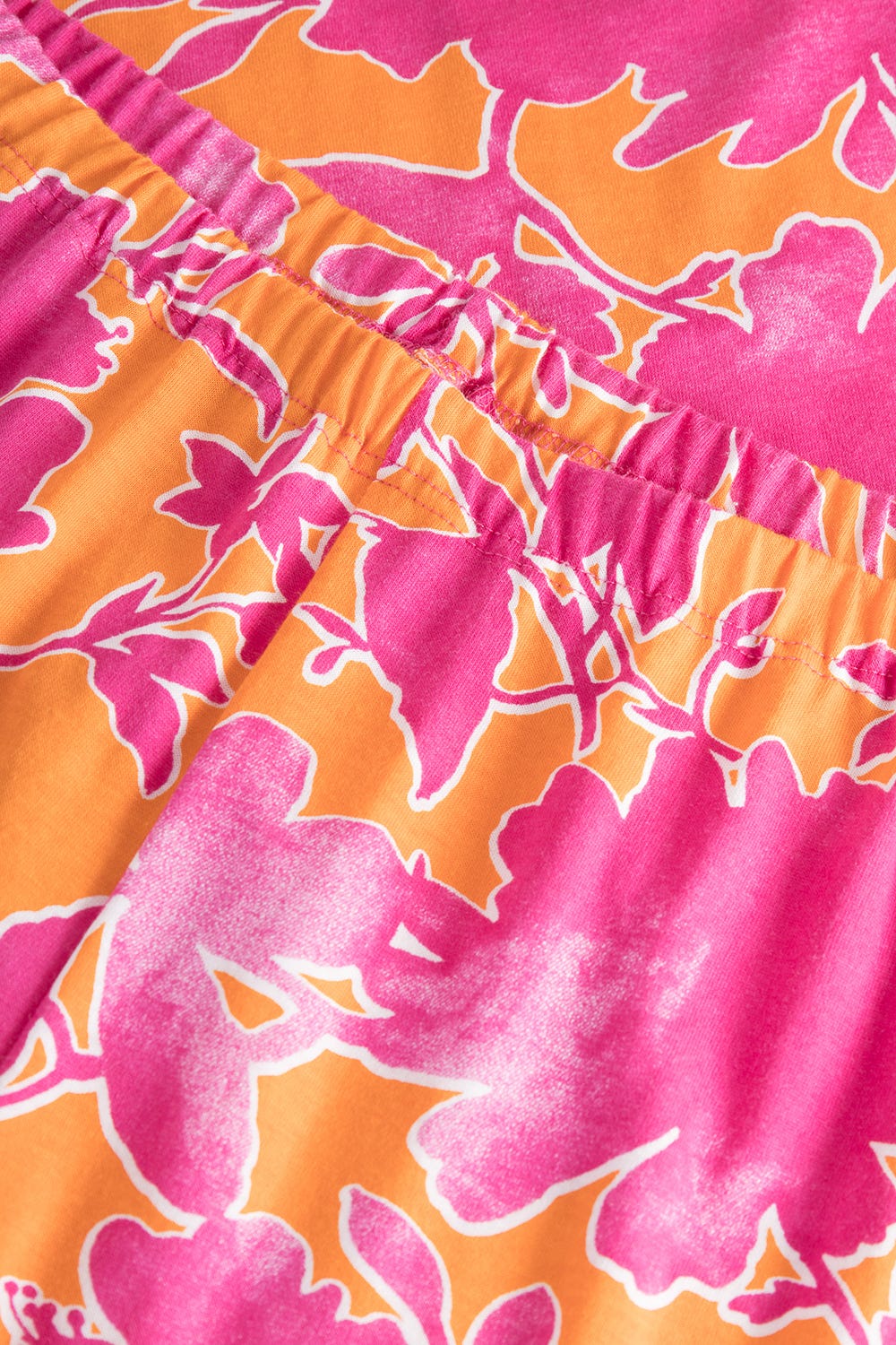 Detailbild 3 von Pyjama im floralen Druck Orange-Pink Tunika-Style Baumwolle/Modal