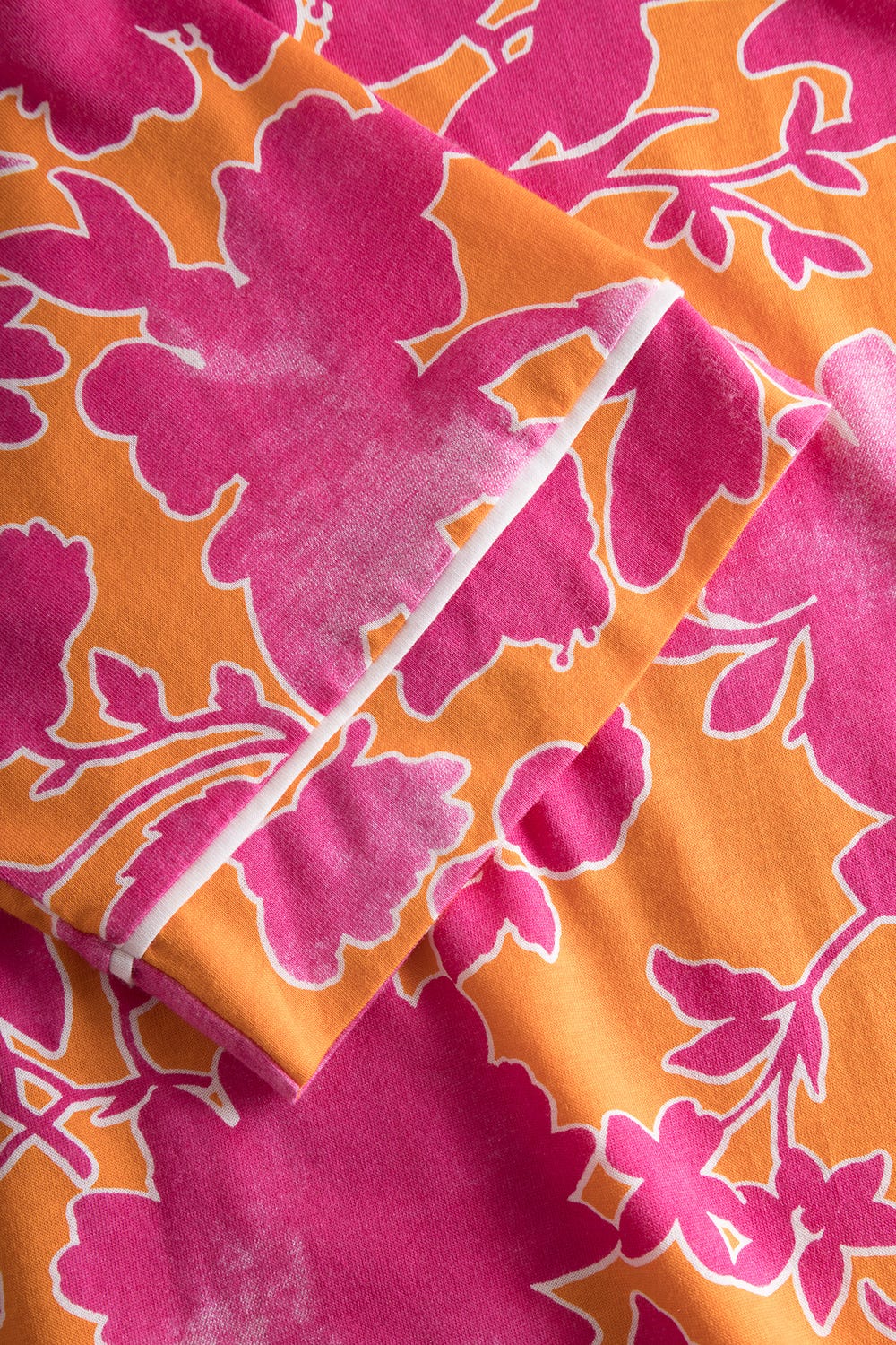 Detailbild 2 von Nachtkleid im floralen Druck Orange-Pink Tunika-Style Maxi-Länge Baumwolle/Modal