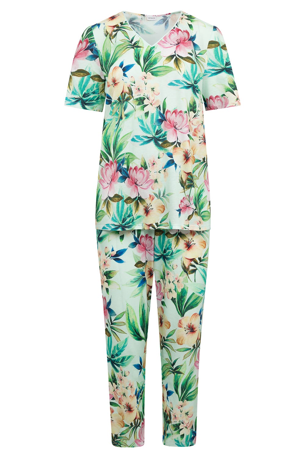 Hollowbild von Pyjama im exotischen Blumendruck Baumwolle/Modal