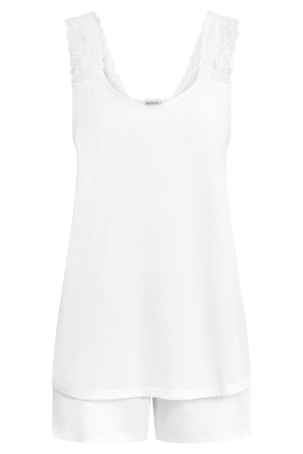 Hollowbild von Pyjama kurz mit Spitzendetail 100% Baumwolle