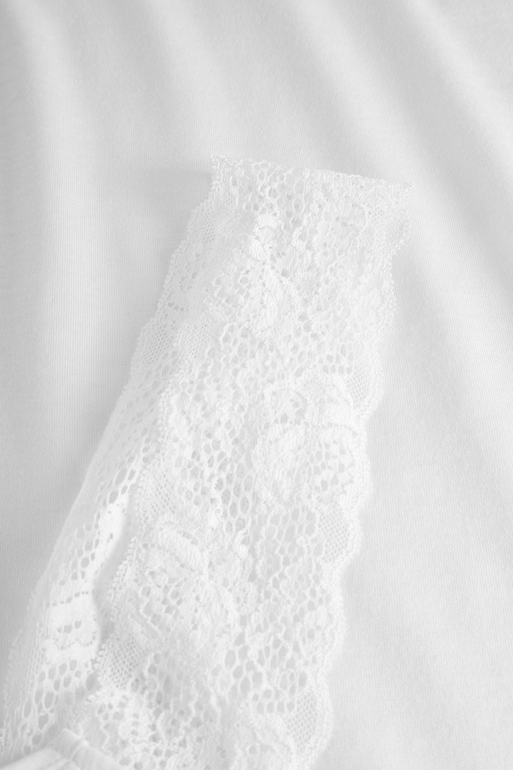 Detailbild 1 von Pyjama kurz mit Spitzendetail 100% Baumwolle