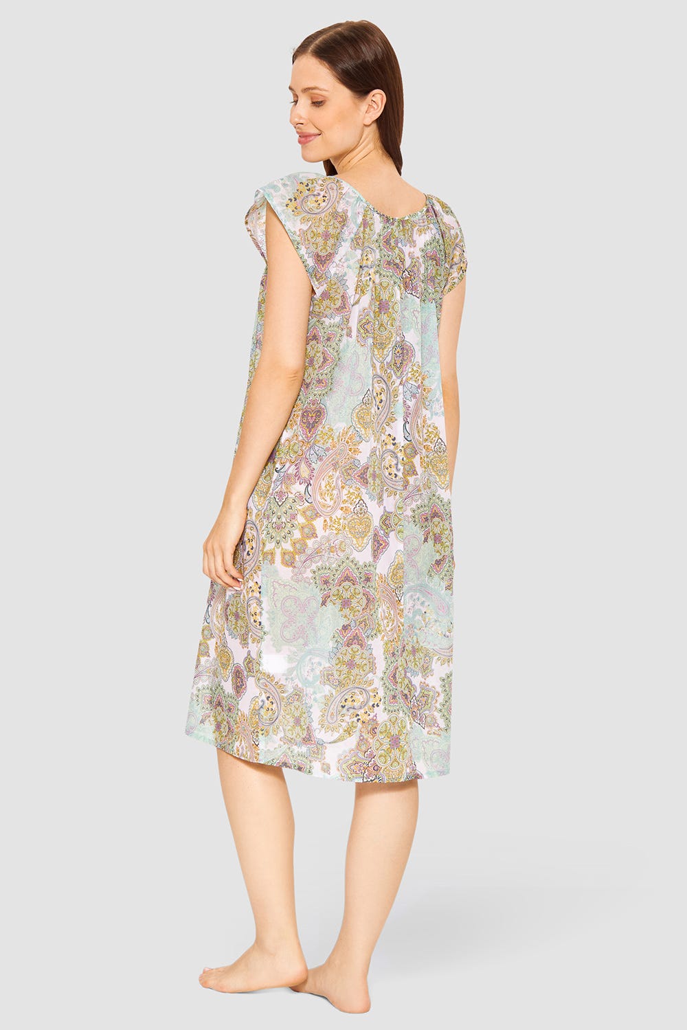 Rückansicht von Nachthemd im Paisley-Druck Voile 100% Baumwolle