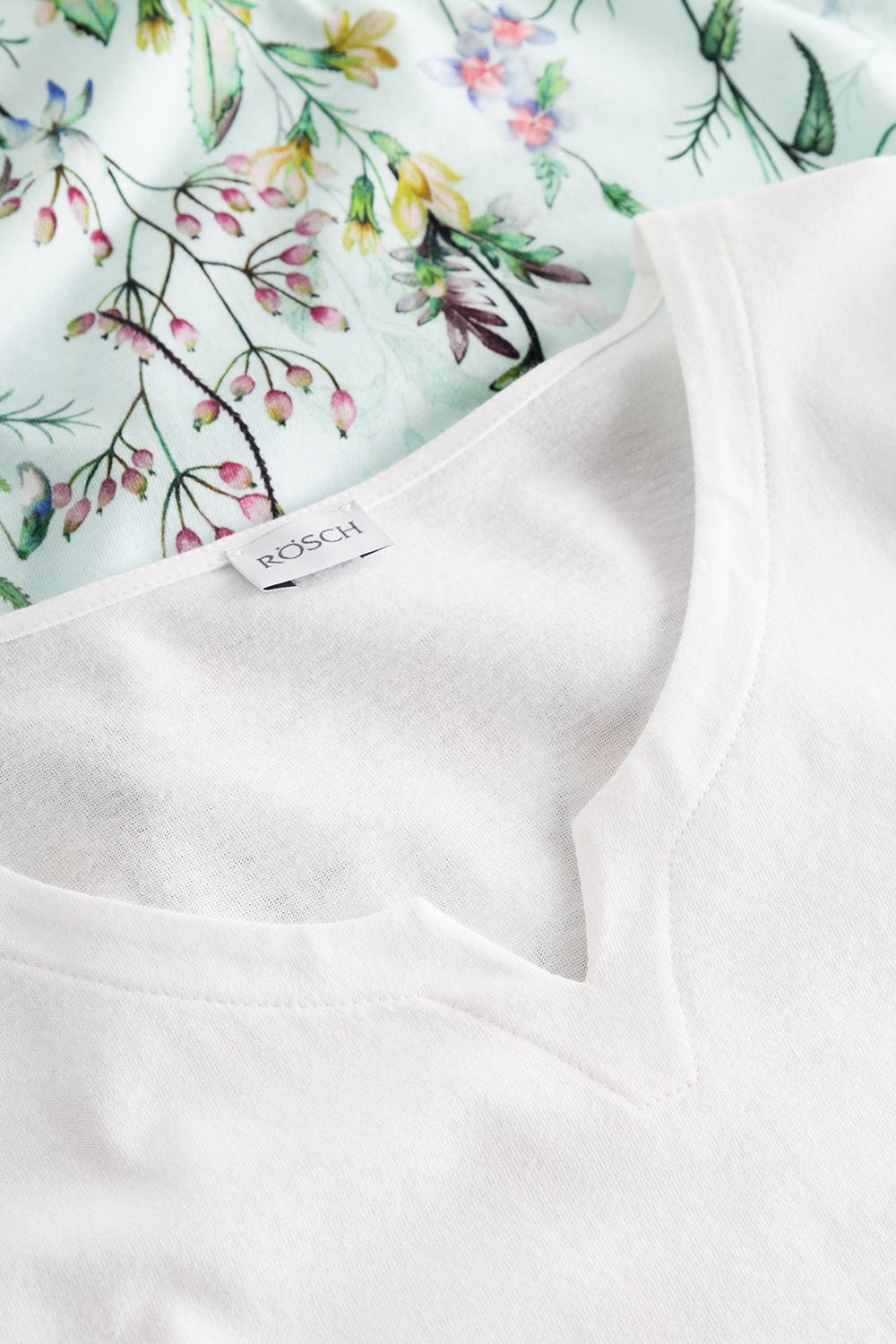 Detailbild 1 von Nachthemd lang mit Frühlingsblumen-Druck 100% Baumwolle