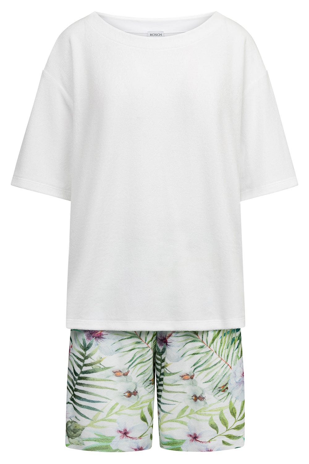 Hollowbild von Pyjama mit exotischem Blumendruck Frottee Baumwolle/Polyester