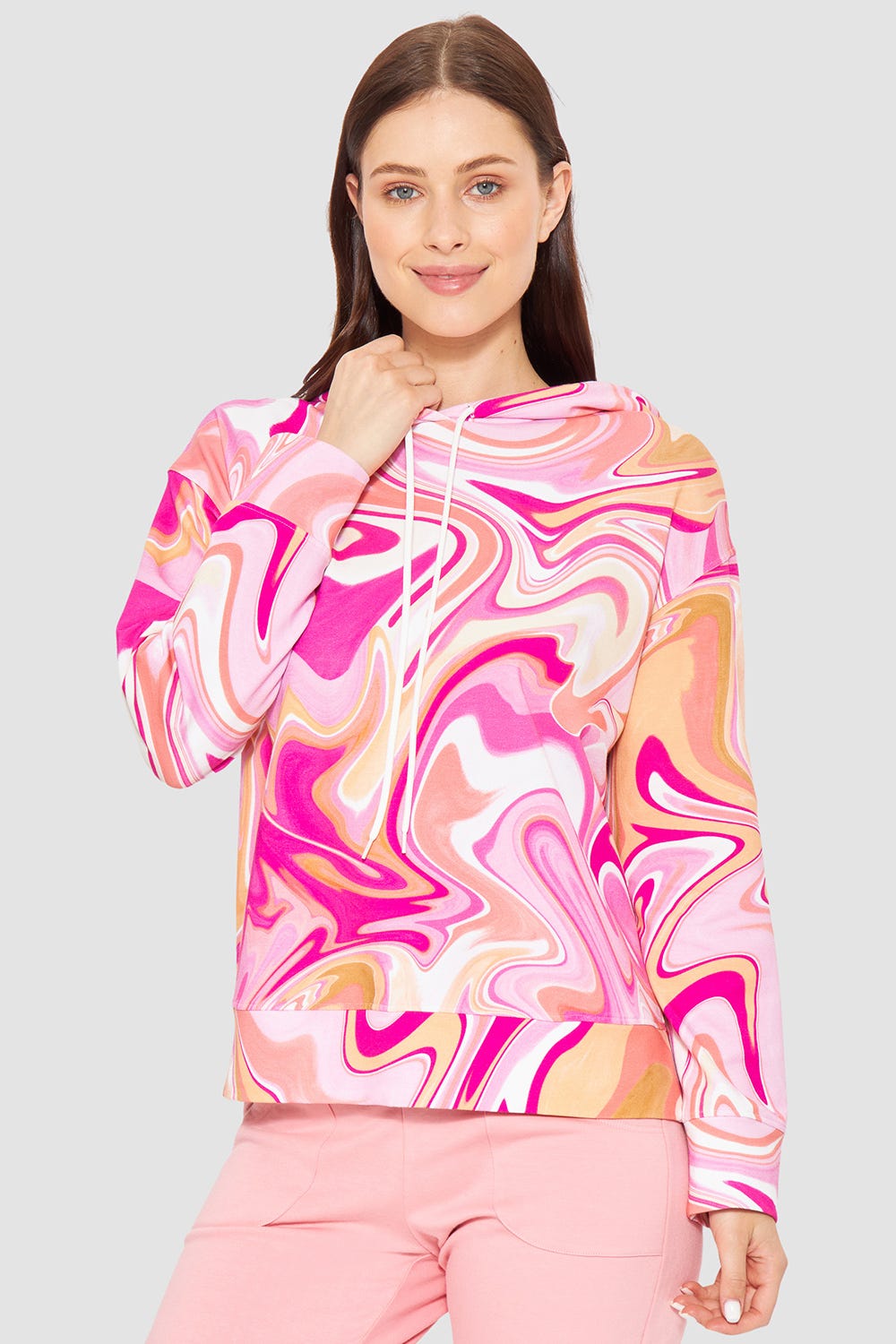 Frontalbild von Sweatshirt im Batikdruck Baumwolle/Elasthan