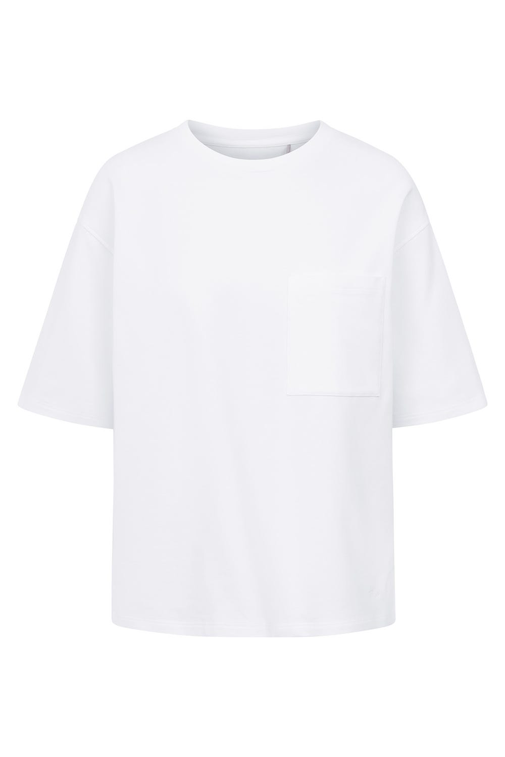 Hollowbild von Sweatshirt in Weiß kastenförmig Baumwolle/Elasthan