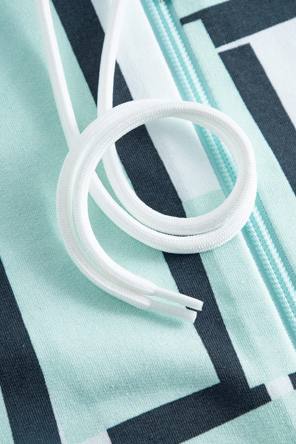 Detailbild 3 von Sweatjacke im Letter-Print Türkis Baumwolle/Elasthan