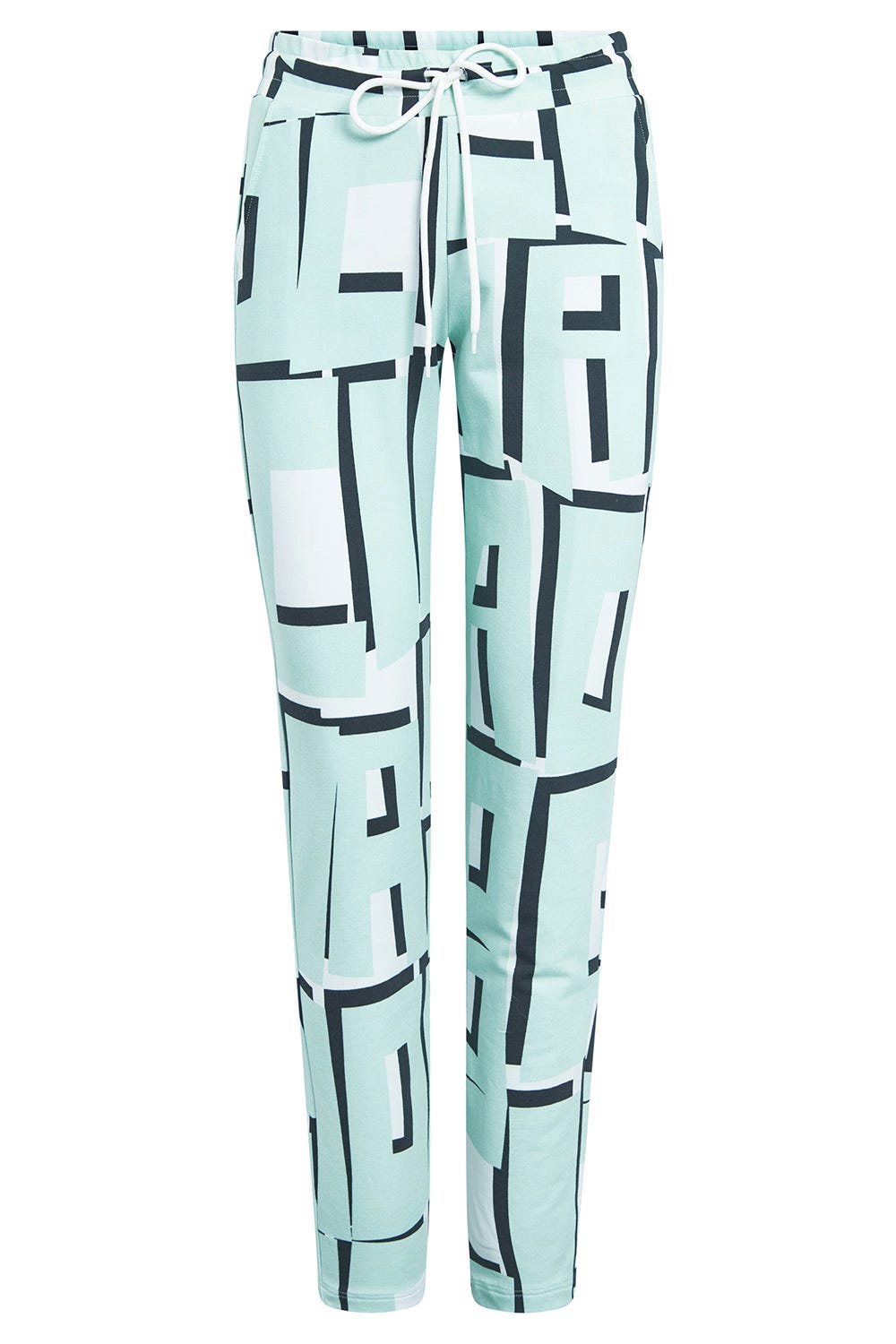 Hollowbild von Sweathose im Letter-Print Türkis Baumwolle/Elasthan