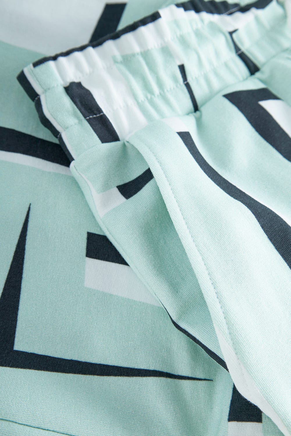 Detailbild 3 von Sweat Bermuda im Letter-Print Türkis Baumwolle/Elasthan