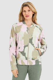 Frontalbild von Sweatjacke im Camouflage-Druck Yoga Baumwolle/Elasthan