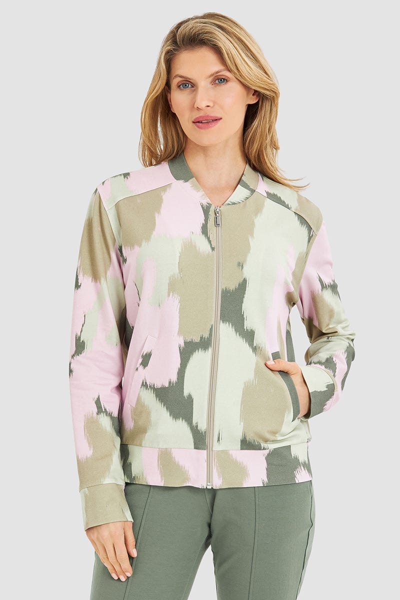 Frontalbild von Sweatjacke im Camouflage-Druck Yoga Baumwolle/Elasthan