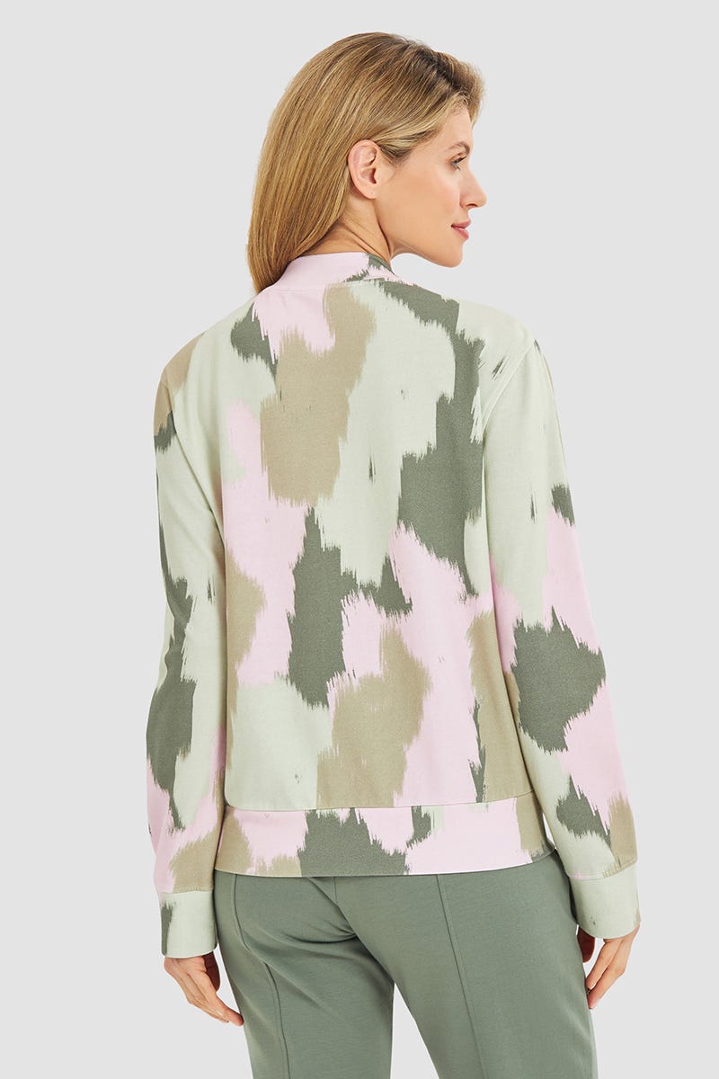 Rückansicht von Sweatjacke im Camouflage-Druck Yoga Baumwolle/Elasthan