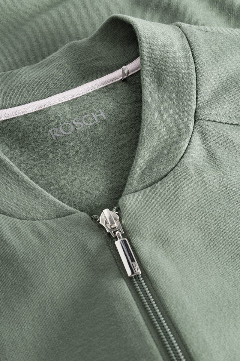 Detailbild 2 von Sweatjacke in Khaki-Grün im College-Style Yoga Baumwolle/Elasthan