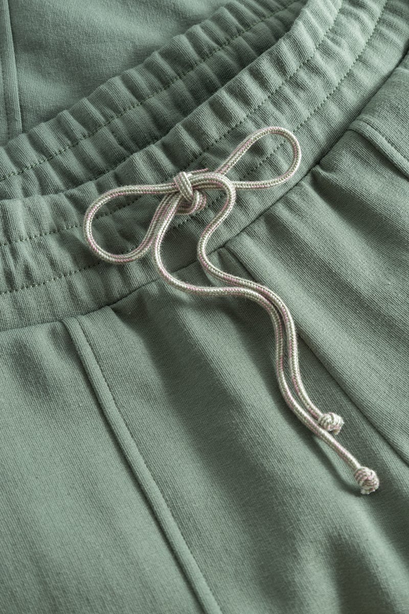 Detailbild 2 von Sweathose mit Ziernähten Khaki-Grün Yoga Baumwolle/Elasthan