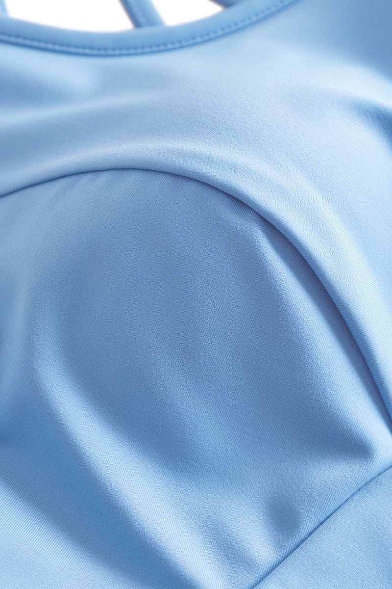 Detailbild 3 von Sport Bustier mit kreuzenden Trägern Unifarben Sport-BH Yoga Polyamid/Elasthan