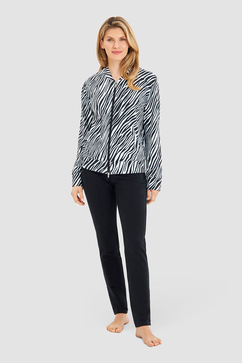 Detailbild 1 von Sweatjacke im Zebra-Druck Animalprint Yoga Baumwolle/Elasthan