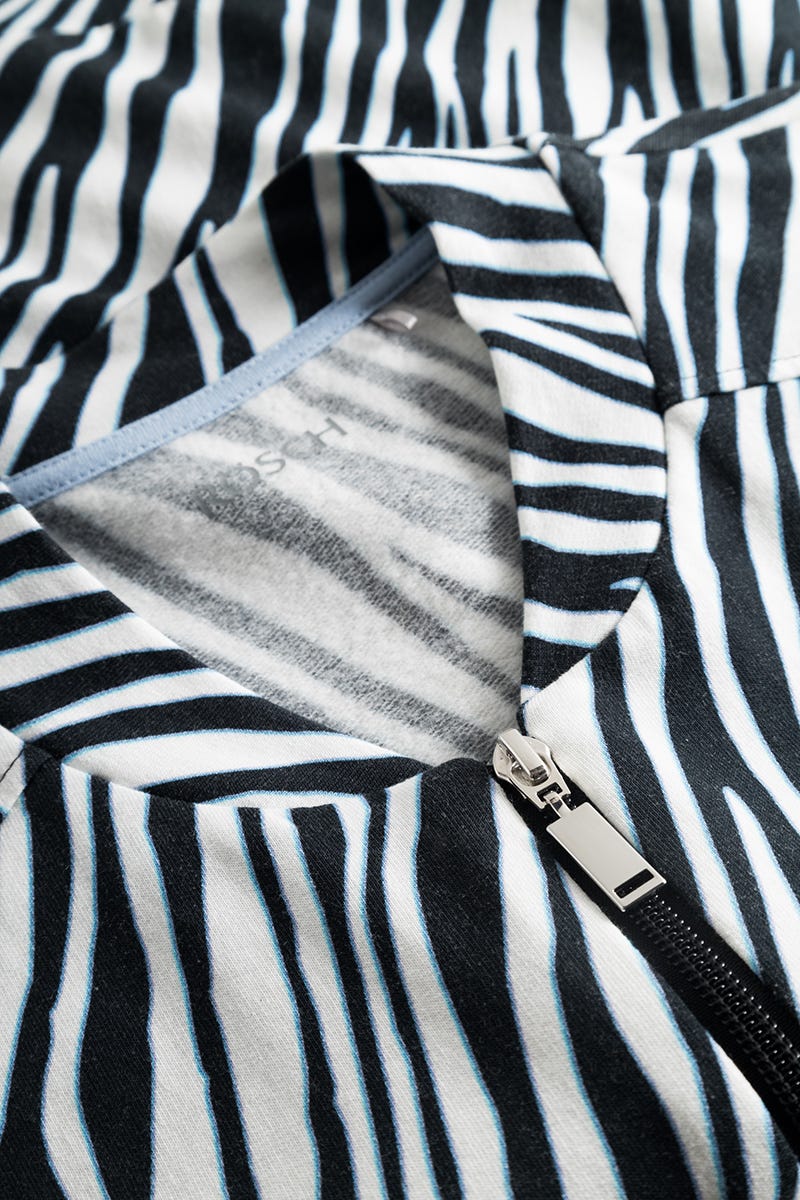 Detailbild 2 von Sweatjacke im Zebra-Druck Animalprint Yoga Baumwolle/Elasthan