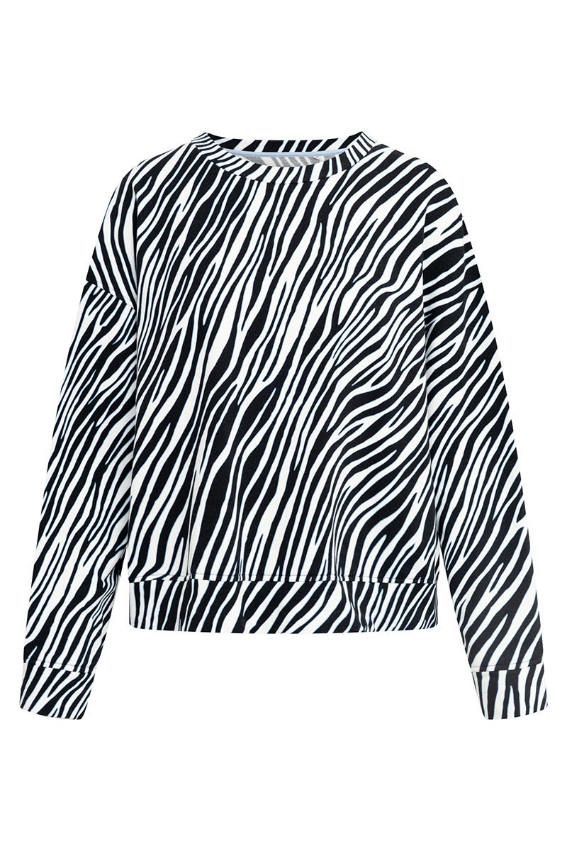 Hollowbild von Sweatshirt im Zebra-Druck Animalprint Yoga Baumwolle/Elasthan