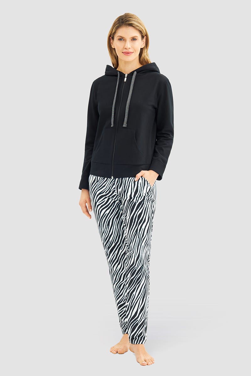 Detailbild 1 von Sweathose im Zebra-Druck Animalprint Yoga Baumwolle/Elasthan