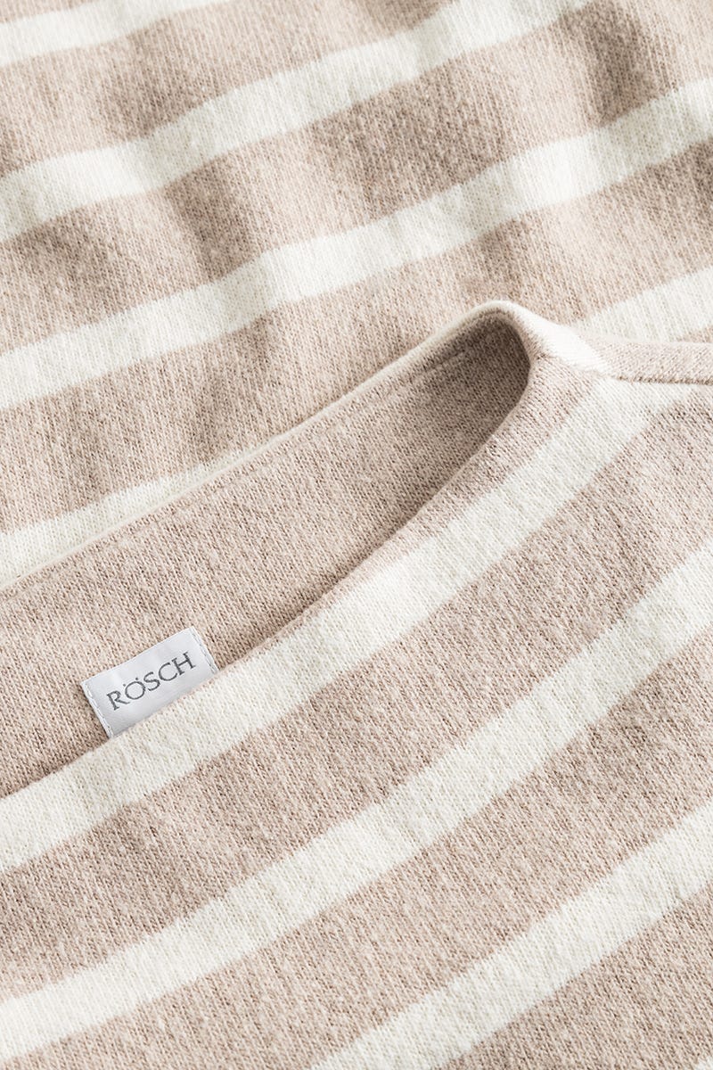 Detailbild 1 von Hauskleid im Ringeldruck Hellbraun aus Strickware