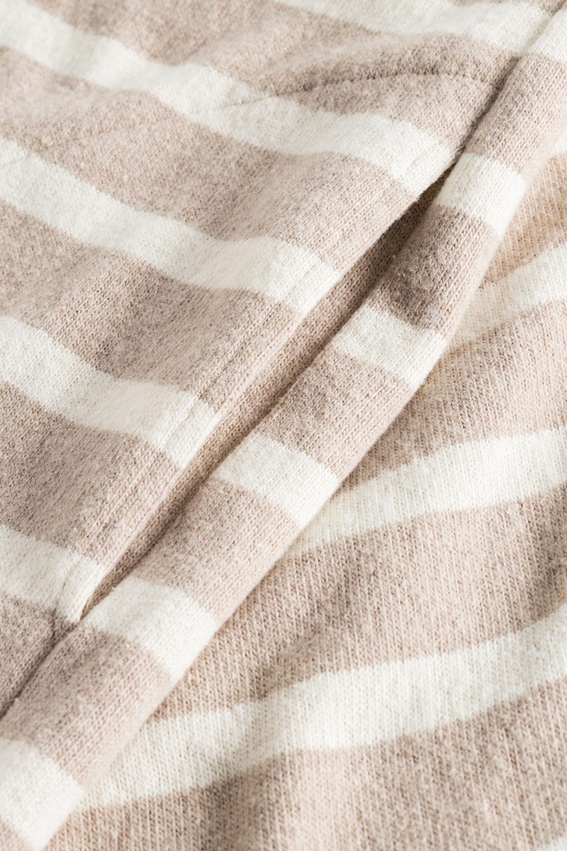 Detailbild 2 von Hauskleid im Ringeldruck Hellbraun aus Strickware