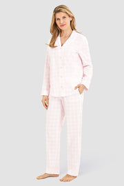 Frontalbild von Pyjama im Karo-Druck aus Flanell 100% Baumwolle