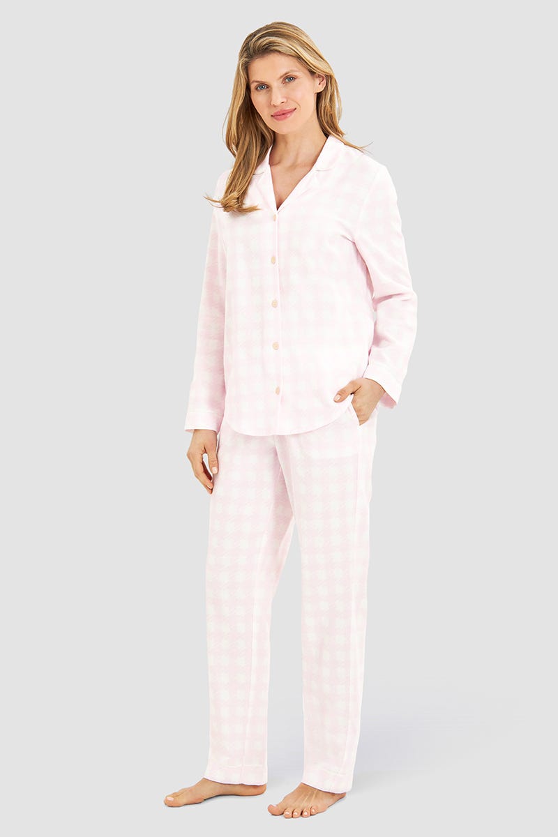 Frontalbild von Pyjama im Karo-Druck aus Flanell 100% Baumwolle