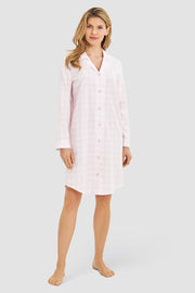 Frontalbild von Nachthemd im Karo-Druck aus Flanell 100% Baumwolle