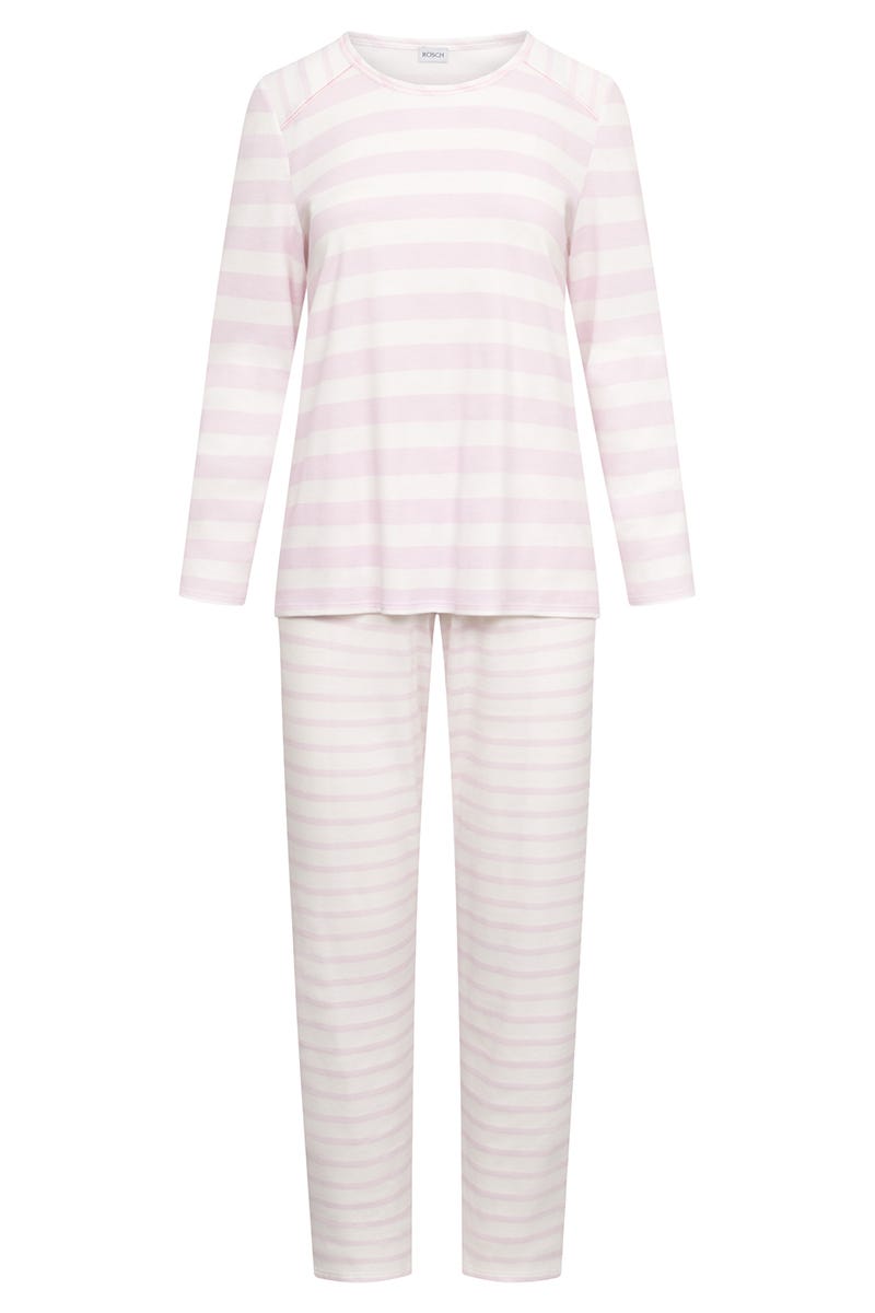 Hollowbild von Pyjama im Ringeldruck Rosa 100% Baumwolle
