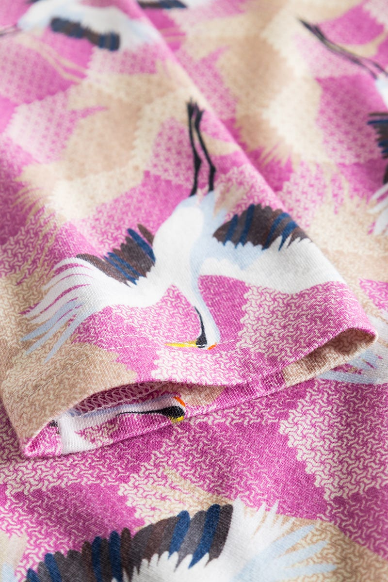 Detailbild 3 von Nachthemd im Kranich-Druck Baumwolle/Elasthan