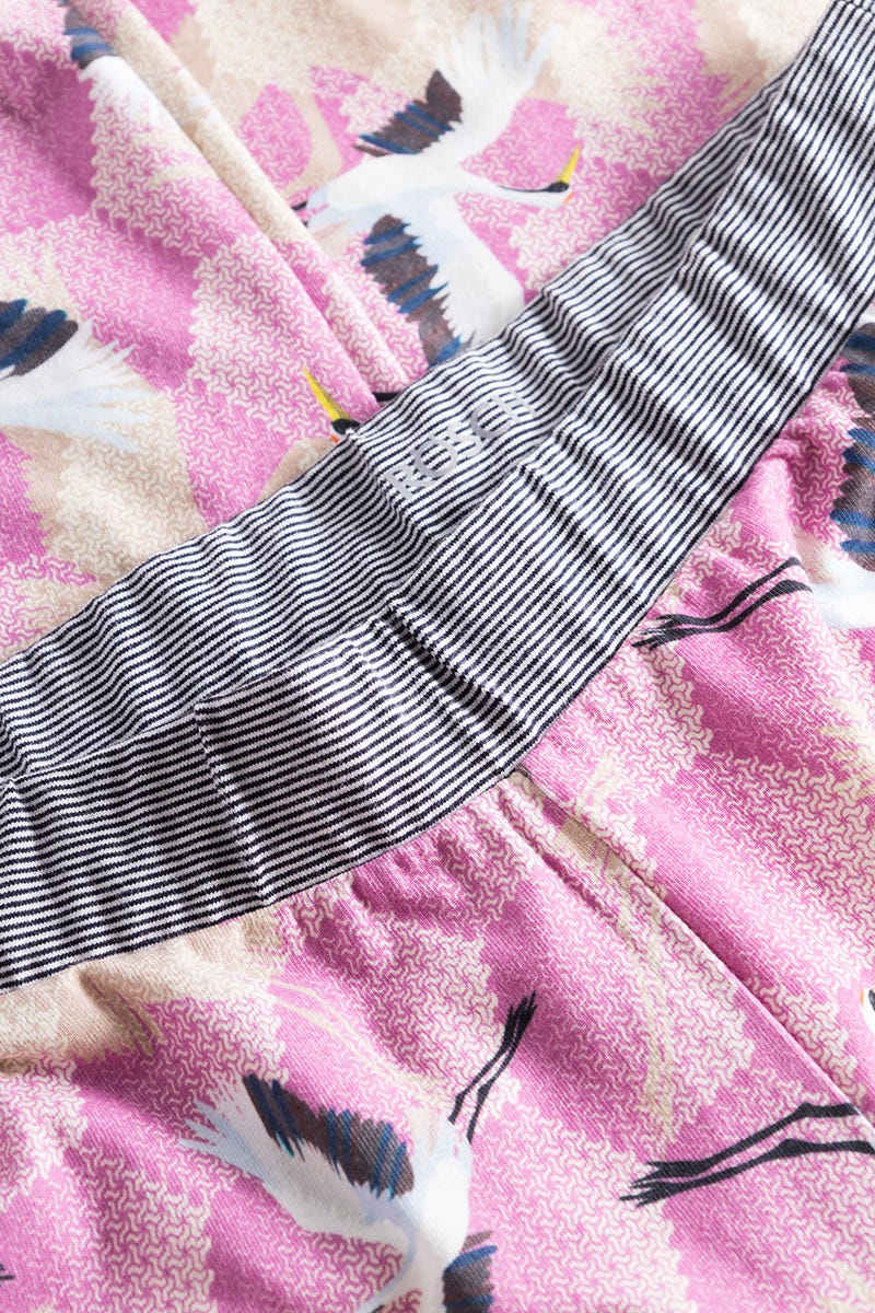 Detailbild 3 von Pyjamahose im Kranich-Druck Baumwolle/Elasthan