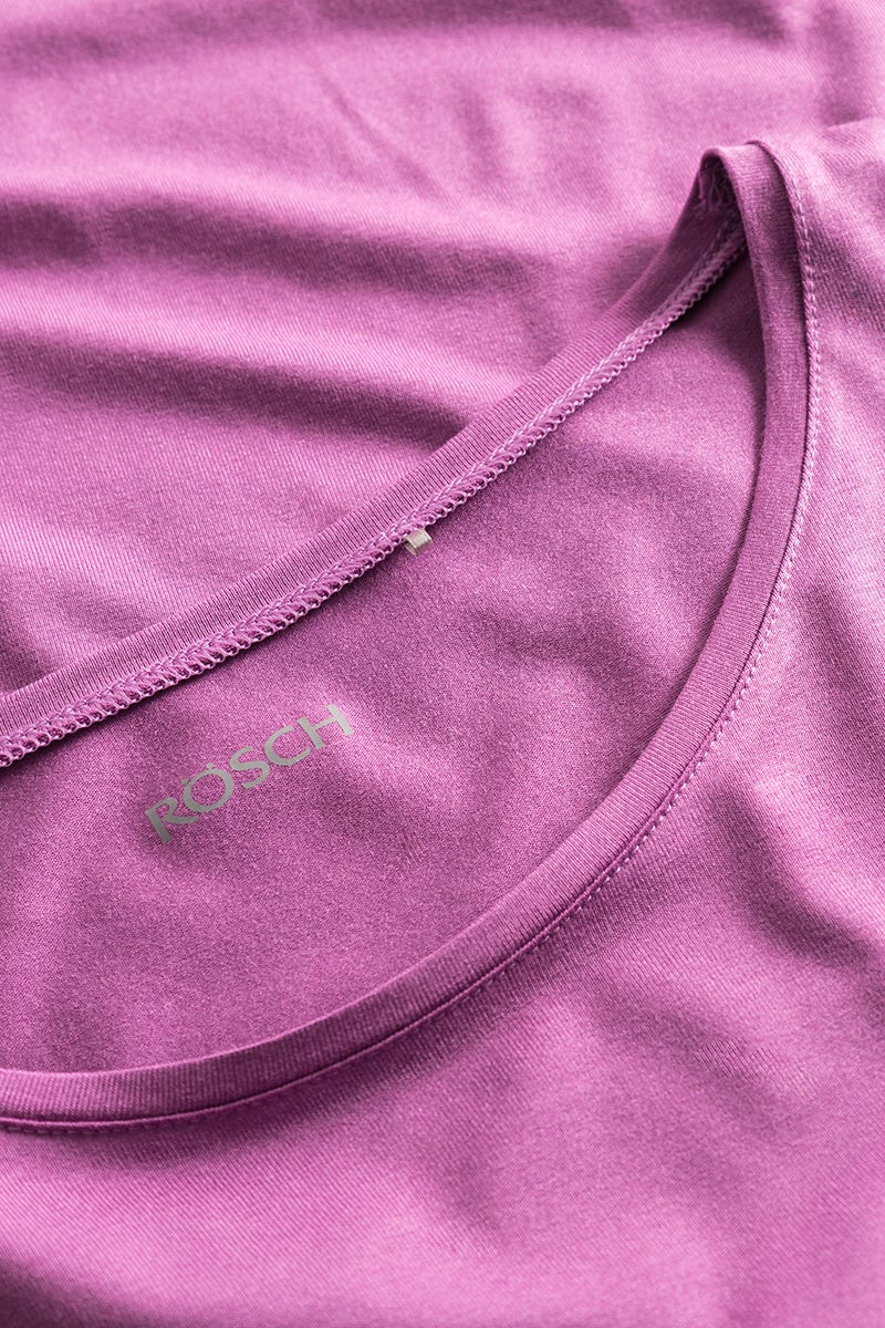 Detailbild 2 von Pyjamashirt im sportiven Stil in Violett Viskose/Elasthan