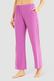 Frontalbild von Pyjamahose im sportiven Stil in Violett Viskose/Elasthan