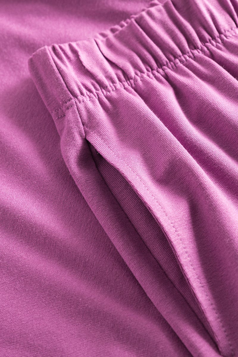 Detailbild 3 von Pyjamahose im sportiven Stil in Violett Viskose/Elasthan