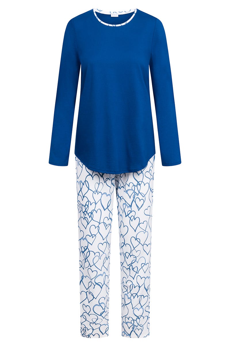 Hollowbild von Pyjama mit Herzen-Druck 100% Baumwolle