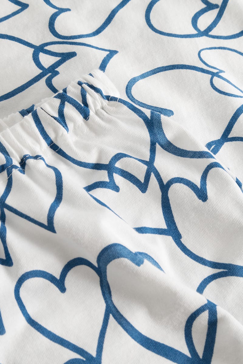 Detailbild 3 von Pyjama mit Herzen-Druck 100% Baumwolle